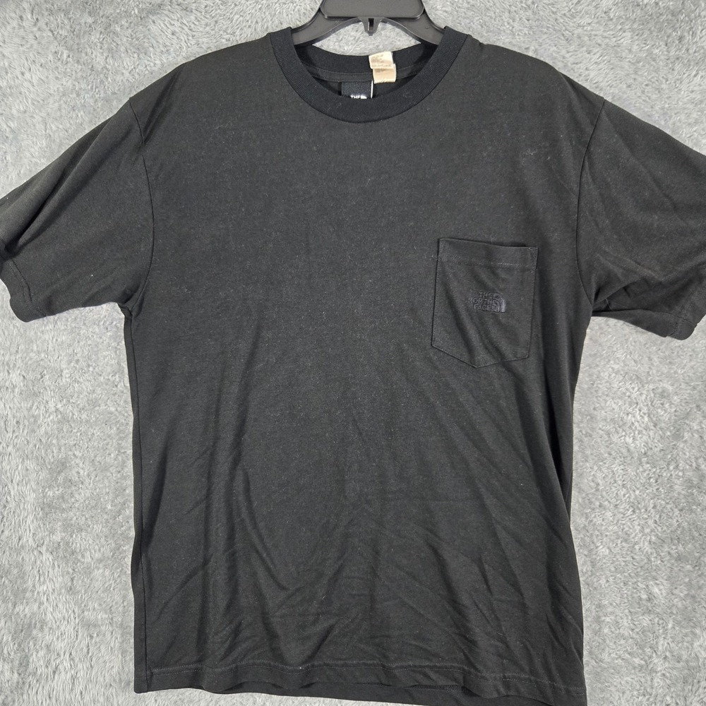 The North Face Mens Black Pocket T-Shirt Medium Polyester Made in USA
